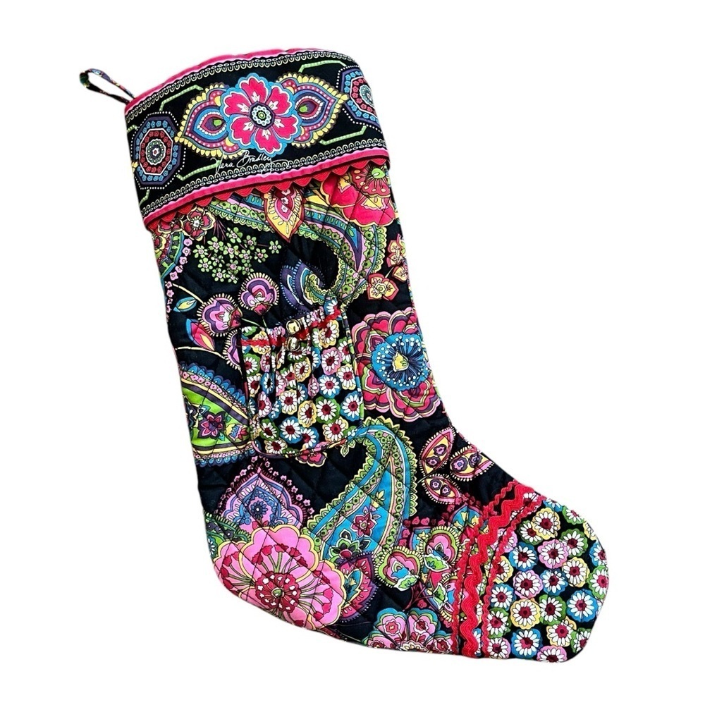 Vera Bradley Symphony In Hue Christmas Stocking Black Pink